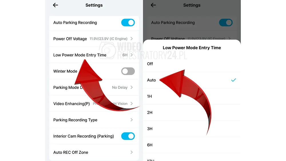 hybrydowy tryb parkingowy w kamerze samochodowej vueroid s1 4k